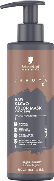 Schwarzkopf Professional CHROMA ID Bonding Color Mask Semi Permanent Mix And Tone Color System Toning Enhancing Refreshing Intense Care Deep Conditioning Shine Vegan Formula 6-46 Raw Cacao 300 ml