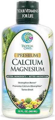 Premium Liquid Calcium Magnesium Citrate - Natural formula w support for strong bones - Liquid Vitamin Supplement w Calcium, Magnesium, Boron & Vitamin D3 Up to 98% Absorption Rate- 32oz, 64 Serv