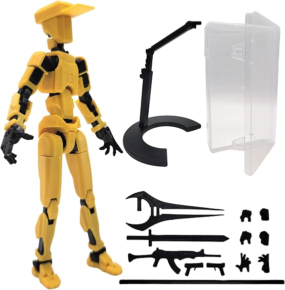 Assembled T13 Action Figure with Stand, 3D Printed Dummy 13 Action Figure Assembled, Fully Articulated Robot, Easy 13 Action Figure, Accessories Included, Stop Motion Animation, Gift
