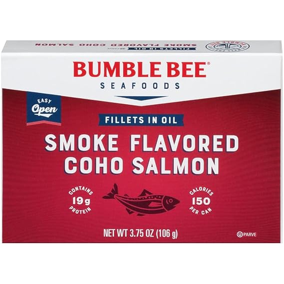 Bumble Bee Smoked Red Coho Salmon Fillets in Oil, 3.75 oz