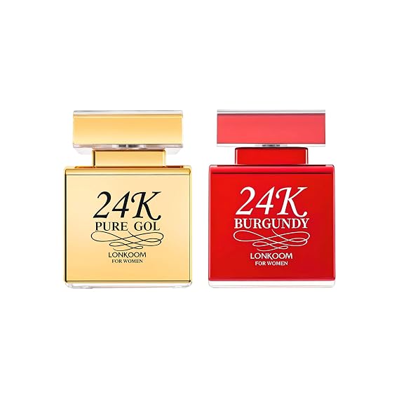 Lonkoom 24K Perfumes for Women, Vanilla Amber Musk Floral Fruity Eau de Parfum Long Lasting Fragrance Sweet Perfume Set, Notes of Praline Rose Bergamot Patchouli