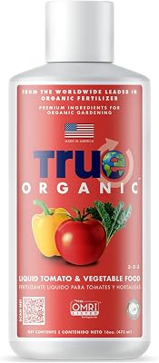 True Organic Liquid Tomato & Vegetable Food Organic Fertilizer for Superior Harvests 16 fl. oz. Bottle Covers 30 Sq. Ft.