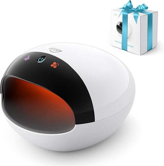 ALLJOY Roller Kneading Hand Massager for Arthritis, Cordless Electric with Heat and Compression - Hand, Wrist, and Finger Massager for Neuropathy,Birthday Gifts for Women Men Mom Dad