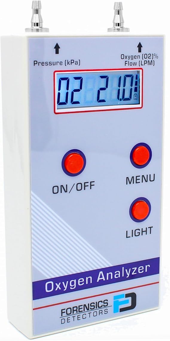 Oxygen Analyzer (O2) | Digital Flow and Pressure Reading | Range 21% to 100% O2