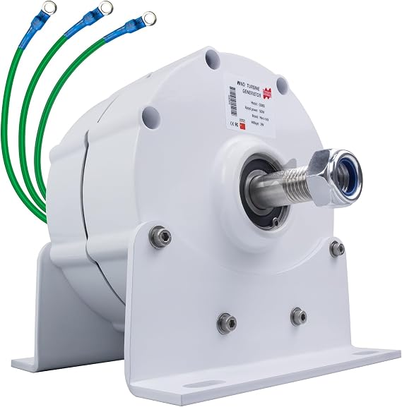 Marsrock 500W 12V 24V Permanent Magnet Generator with Base for DIY Horizontal Wind Turbine Generator Windmill Exercise Bike Hydro Turbine Electric Motor