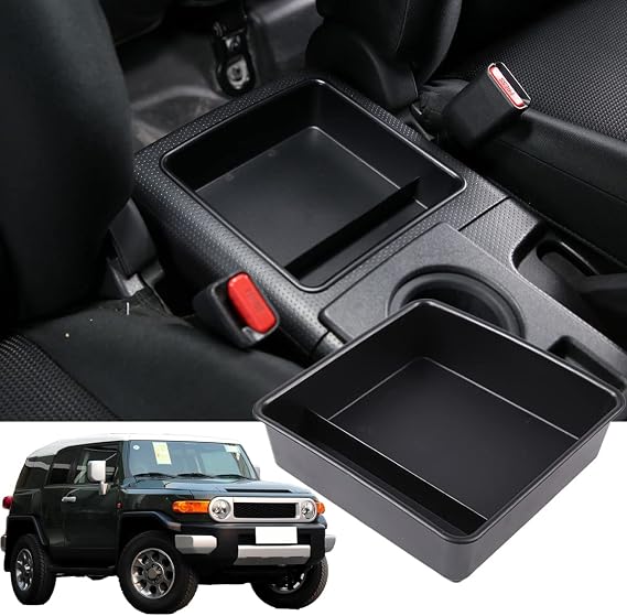 For Toyota FJ Cruiser 2007-2021 car center console side outlet storage bag trunk storage box (Central control armrest box storage box)