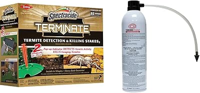 Spectracide Terminate Termite Detection & Killing Stakes, 15-Count, 6-Pack & BASF 805571 Termidor Foam TermiticideInsecticide for Insects