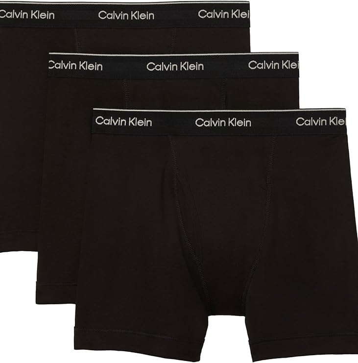 Calvin Klein Men's Cotton Classics 3-Pack Boxer Brief, 3 Black, XL (Pack of 3)