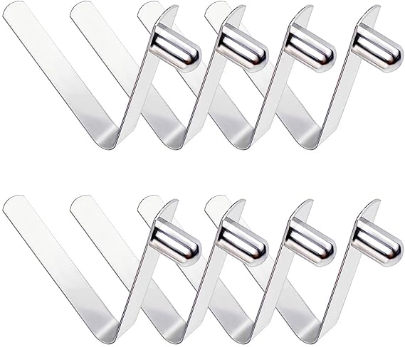 HZMM 8 Pcs Kayak Paddle Spring Snap Clips, Tent Pole Clips, Stainless Steel Push Button Clips, Tent Pole Push Button Spring Clips, Tube Locking Pin Clips for Kayak Paddle Camping Tent Pole