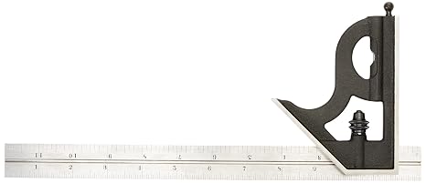 Starrett Steel Combination Square with Square Head, 12" Blade Length