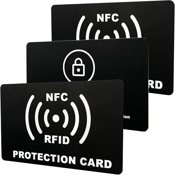3Pcs RFID Blocking Card, Anti RFID/NFC Card,5.5 * 8.5cm(Black)