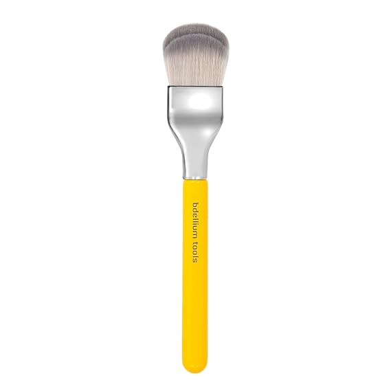 Bdellium Tools Professional Makeup Brush - Studio Series 952 Small Rounded Double Dome Blender - With Soft Synthetic Fibers, For Application & Blending (Yellow, 1pc)