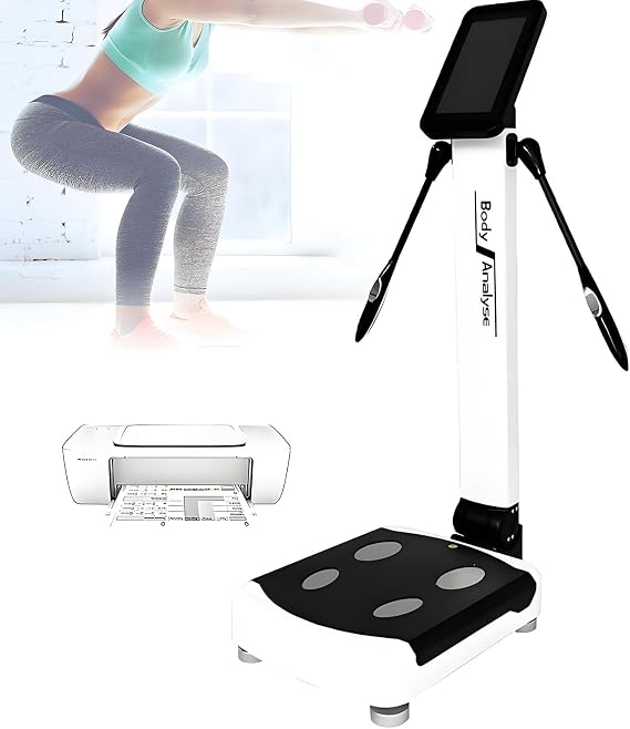 Smart Body Composition Analyzer with Printer - 10" Touchscreen Scale Measures Muscle, BMI, BMR & 40+ Health Metrics for Gym, Clinic & Home Use - Cloud Storage Enabled