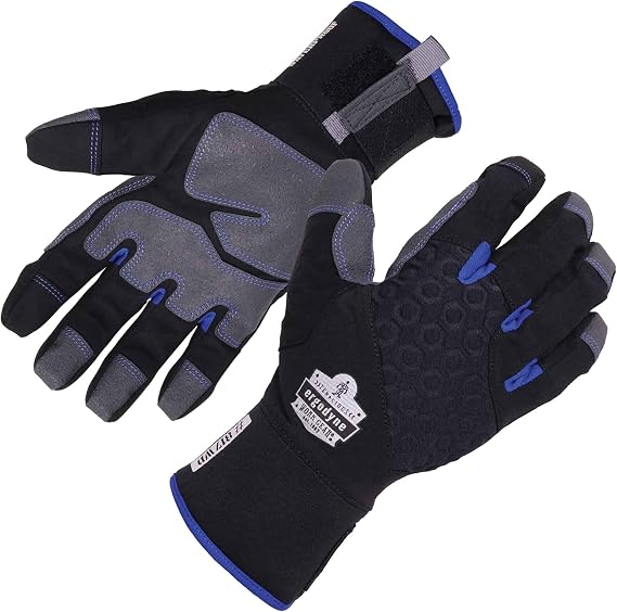Ergodyne ProFlex 817WP Waterproof Work Gloves, Thermal Insulated, Touchscreen, Reinforced Palms Black, Medium