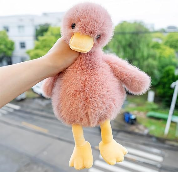 13.8" Pink Duck Stuffed Animal - Cute Soft Plush Toy