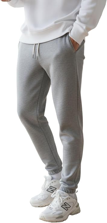 3 Thread Cotton Men's Jogger Tracksuit Bottoms Relax Fit Regular Comfortable Mold with String Pocket Soft Button Elastic Tight Leg