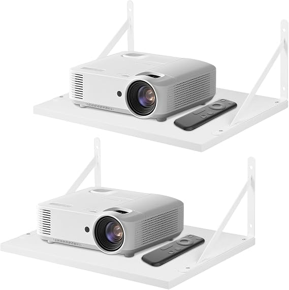 Projector Wall Mount Shelf, Projectors Floating Shelves, Projector-Rack-Holder for Wall, Modem/Router/Cable Box Storage, Router Modem Cable Box Shelf