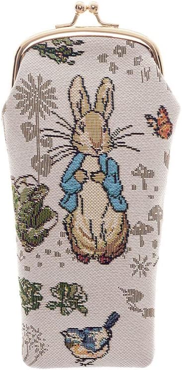 Signare Tapestry Kiss lock Glasses Case for Women Eyeglass Case in Peter Rabbit Design GPCH-BP-PETER
