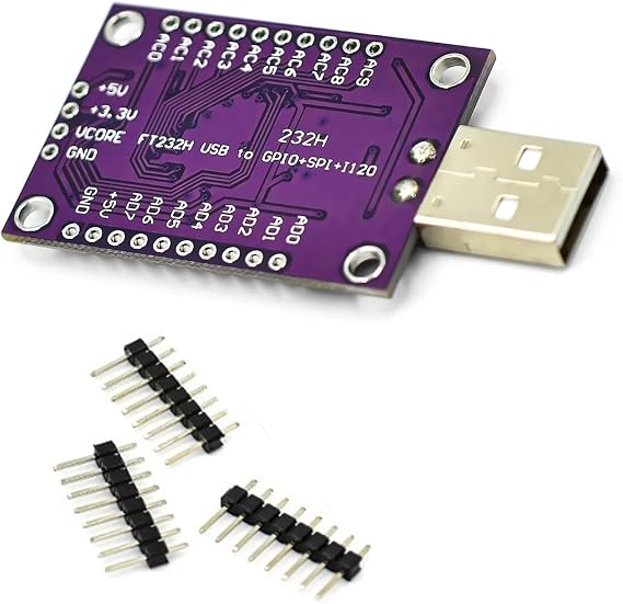 Quick FT232H USB to I2C Device Board with Adjustable General Purpose Input and Output for Development Projects