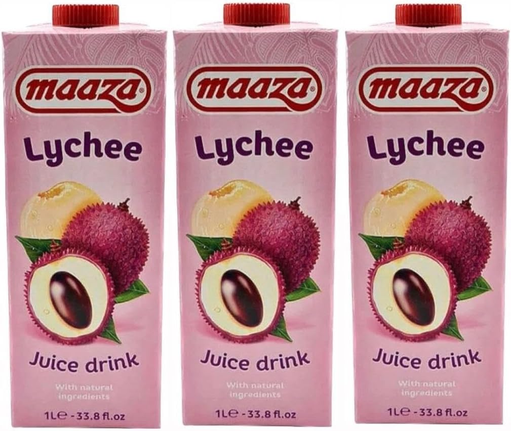 Maaza Lychee Juice 1 Litre | Pack of 3 | Natural Ingredients | Gluten Free | Vegan