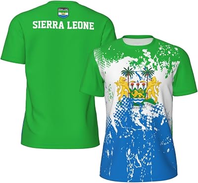 Sierra Leone Flag Grain Sports Mesh T-Shirt Retro Jerseys for Running Cycling Soccer Tennis Fitness Climbing