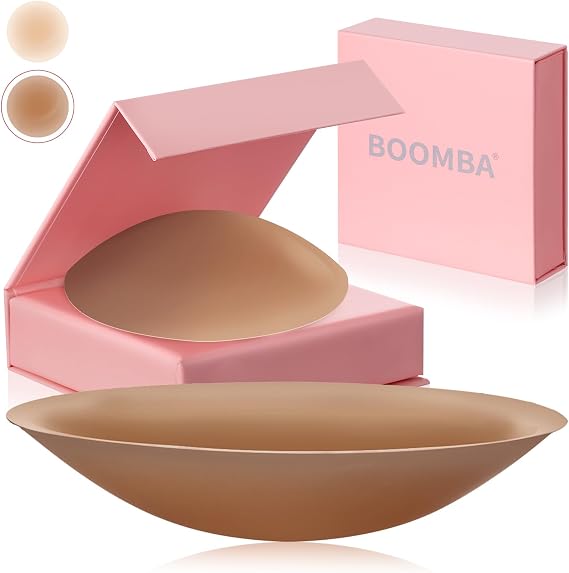 Boomba Nipple Covers Reusable Sticky Adhesive Silicone Pasties Nipple Covers Suitable for Travel and Dress Freedom