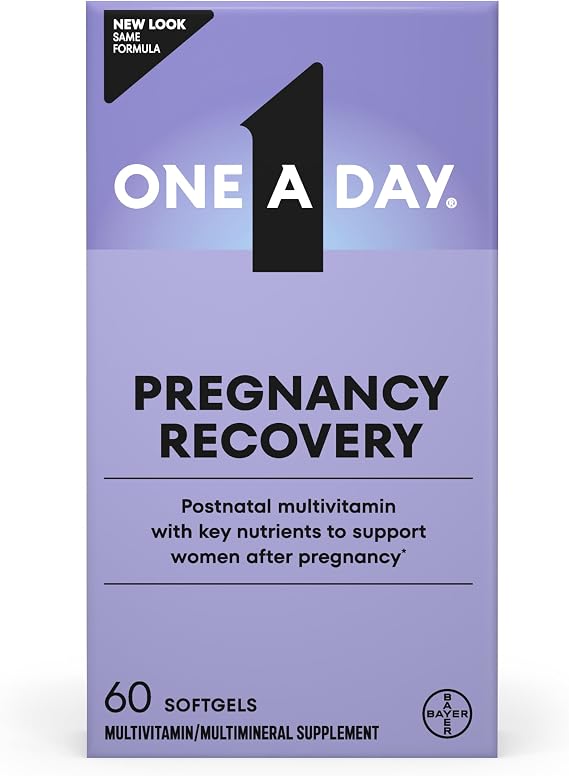 One A Day Postnatal Vitamins for Women, Postnatal Multivitamin with Folic Acid, Omega-3 DHA, B Vitamins, Support Immune Health, Breastfeeding, Post Partum Essential Nutrients for Women, 60 Ct