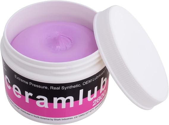 Shark Industries PN-90895 Ceramlub 2800 Extreme Pressure Brake Parts Lubricant OEM Anti-Squeak & Anti-Seize Ceramic Brake Caliper Grease with Brush High-Temp Brake Lube for Quiet System Performance