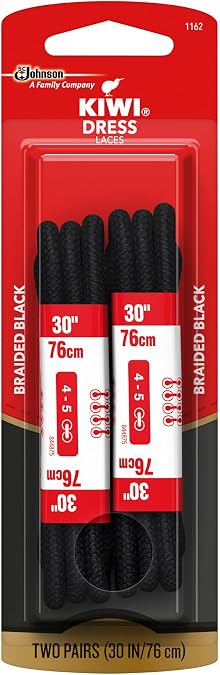 Kiwi 66116 30" Black Classic Shoe Laces