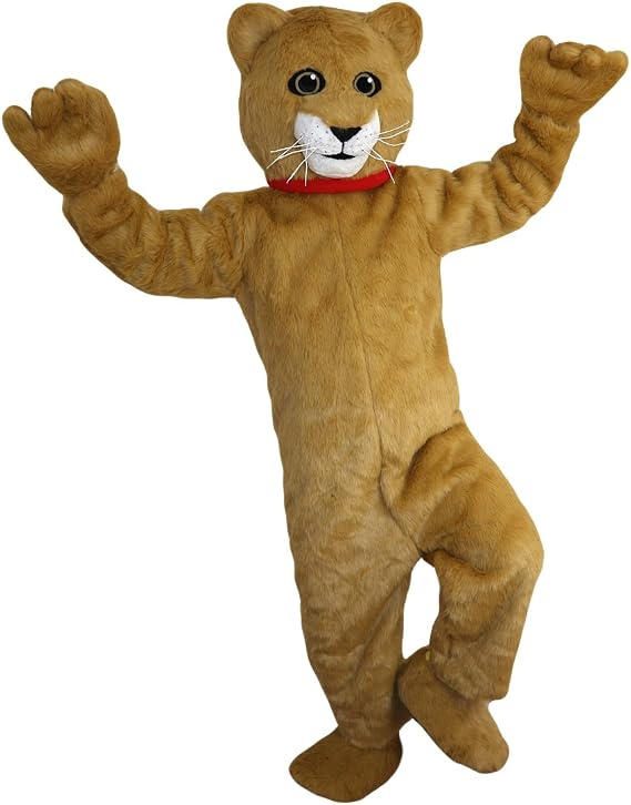 Yellow Cat Cartoon Costume Mascot Plush with Mask for Adult Cosplay Party Halloween Dress Up