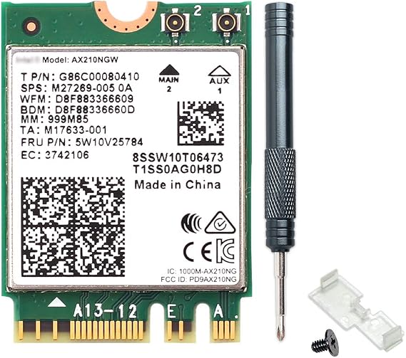 AX210NGW WiFi 6E 5400Mbps for Intel AX210 Tri-Band BT5.3 M.2 2230 PC Laptop