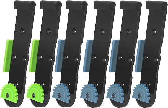 Track Saw Organizer for Guide Rail 6 Packs, 2 Green + 4 Blue