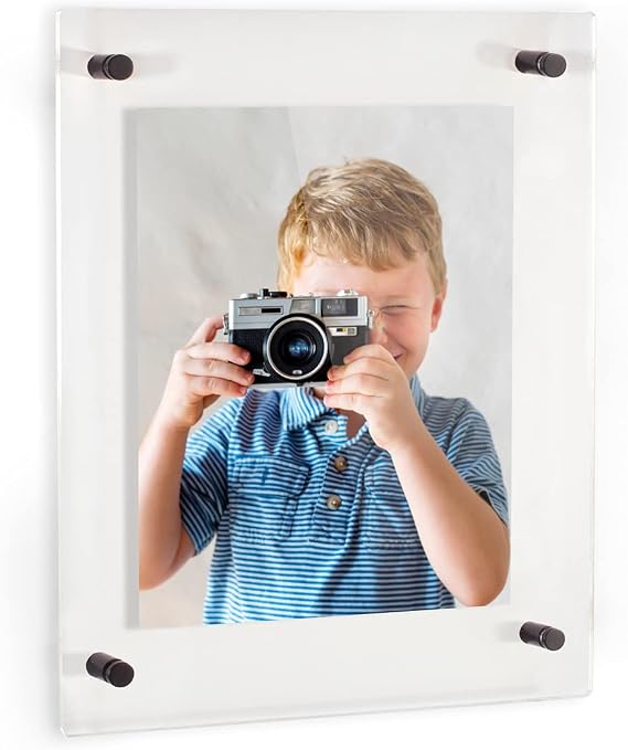 ArtToFrames Contemporary Floating Acrylic Frame: Elevate Your Art and Photos in Style - Featuring 19x25mm Black Acrylic Standoff for Wall Mounting, Perfect for 23 x 40 Images