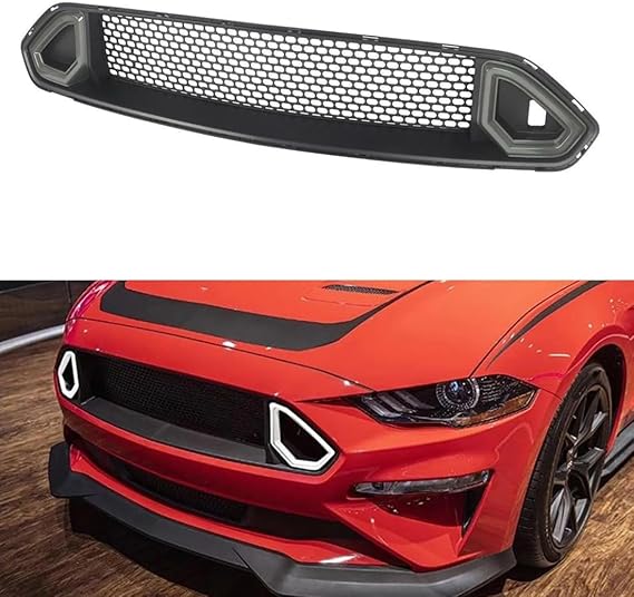 Car Front Radiator Grilles Bumper Grille Hood Grill for Ford Mustang 2018-2022,Grid Grill Trim