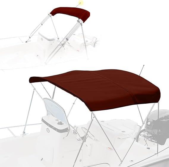 3 Bow Bimini Top Replacement Canvas, 6'L 67"-72" W Burgundy