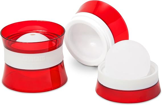Zoku Set of 2 Silicone Ice Sphere Molds, Stackable 2.5-Inch Ice Ball Maker, Keep Drinks Colder Longer with Less Dilution, Leak-free, Easy-Release, Red | Keep Drinks Colder Longer with Less Dilution, Leak-free, Easy-Release, BPA-Free