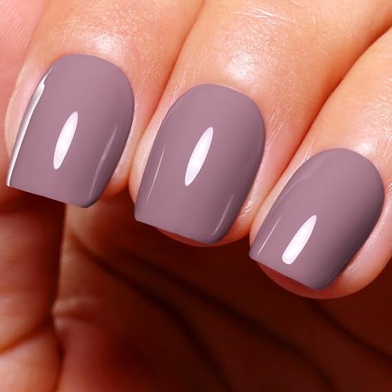 Ozzeal Gel Nail Polish, 0.5 Fl Oz Grayish Pink Gel Polish Autumn Winter Nude Art DIY Starter Manicure Salon Soak Off LED UV