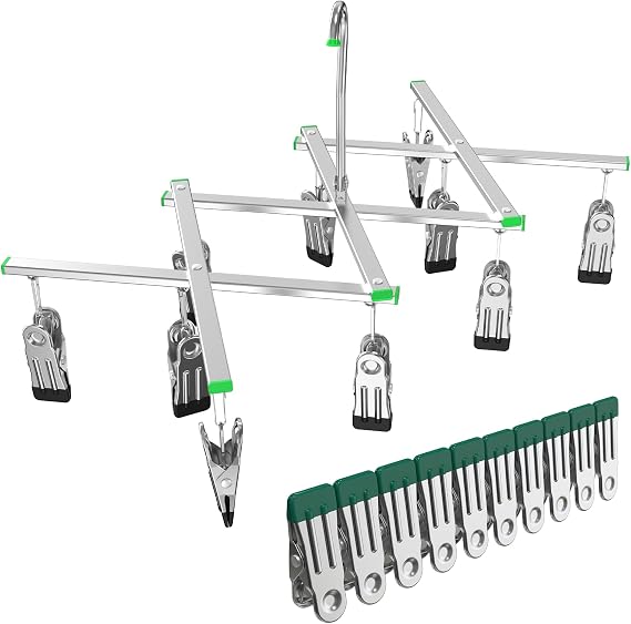Darkroom Film Negative Drying Hanging Rack Frame Foldable Hanger Windproof 10 Clips for 35mm 120 4x5'' Film