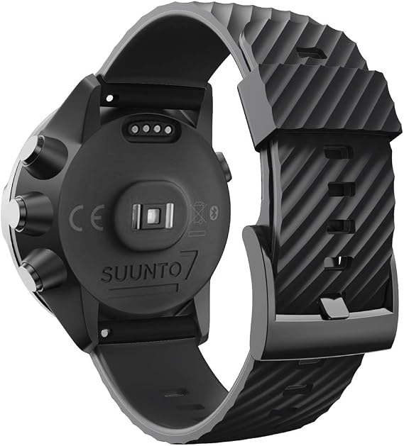Replacement Strap Bands,Compatible for suunto 7/9/9 baro/Spartan Sport/D5,Silicone Watch Band (Black).