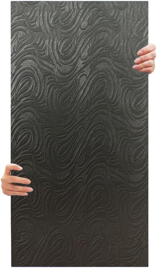 Tink 3D Kendinden Yapışkanlı Duvar Kağıdı Yeni Nesil Akustik Keçe Panel Dalgalı Desen 52x98 cm (Koyu Gri, 10 Adet 5 m²)