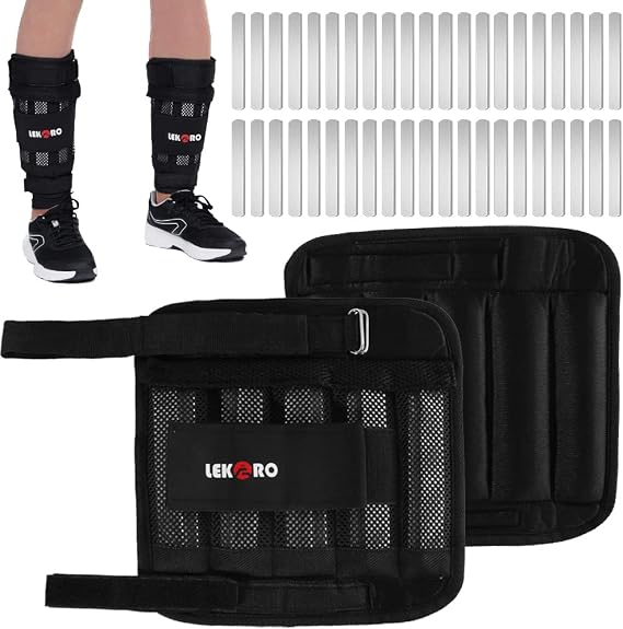 Wrist Ankle Weights with Removable Steel Bars, 1 Pair Adjustable Arm Leg Weights for Men and Women, No Leakage Design, Weighted Wrist Bands for Walking Jogging Yoga Pilates
