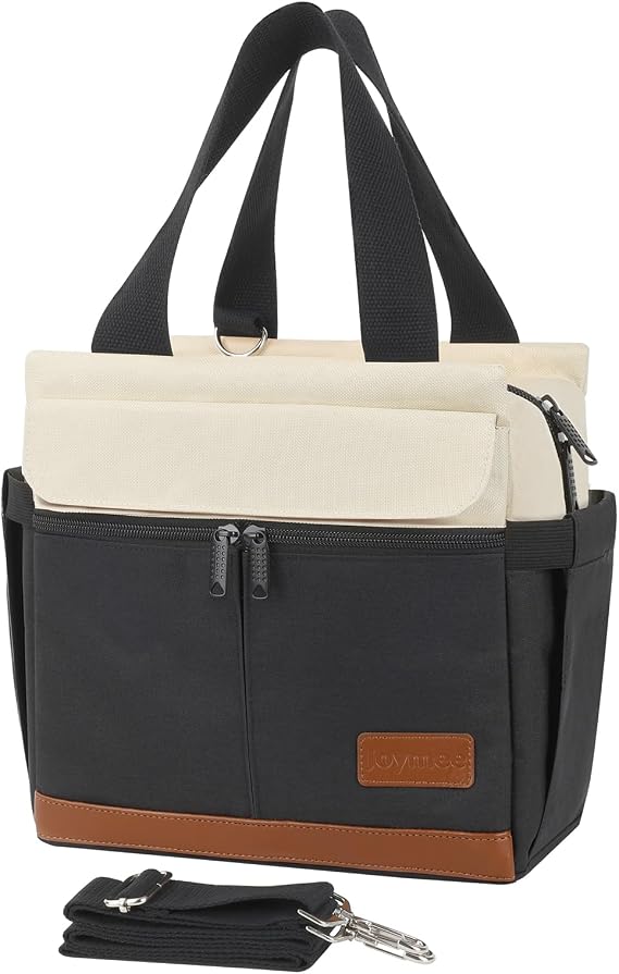 Joymee lunch box for womeng for Work with Shoulder Strap - Black