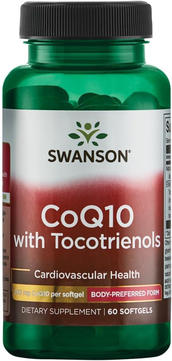 Swanson CoQ10 200 mg with 20 mg Tocotrienols, 60 Softgels