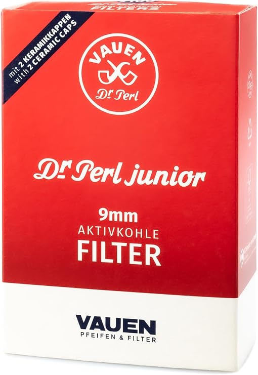 Vauen Dr. Perl Junior 9mm Activated Carbon Pipe Filters, 100 Pack