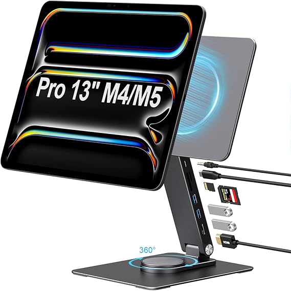iPad Pro 13-inch Magnetic Stand Hub,Foldable Dock Station