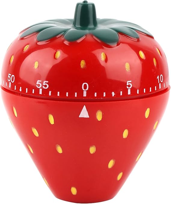 Cute Strawberry Shaped Timer, Cartoon Mechanical Kitchen Timer, 60 Minutes Reminder Timer Wake Up Kitchen Accessorie for Cooking