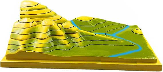 Contour Terrain Model - Removable Contour Line Model - Terrain Plate Tectonics Model Kit Scene Props for Classroom Study