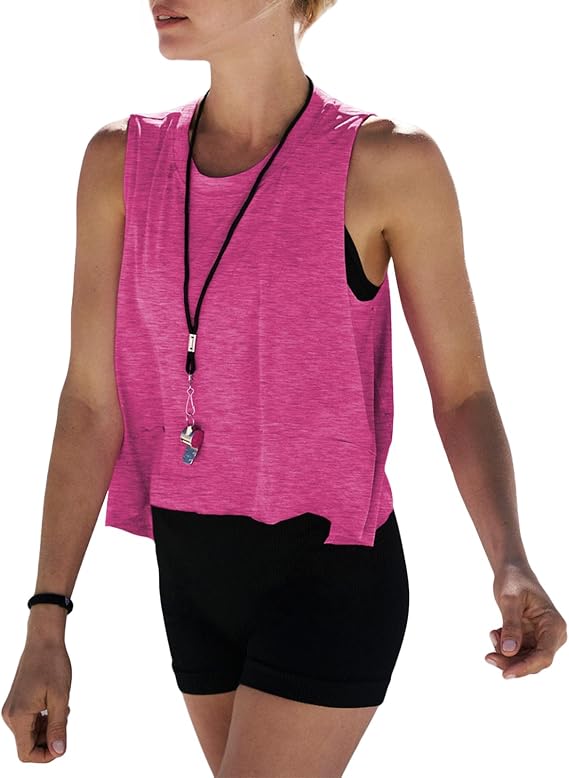 Workout Tank Tops for Women Sleeveless Loose Flowy Asymmetrical Gym Shirts
