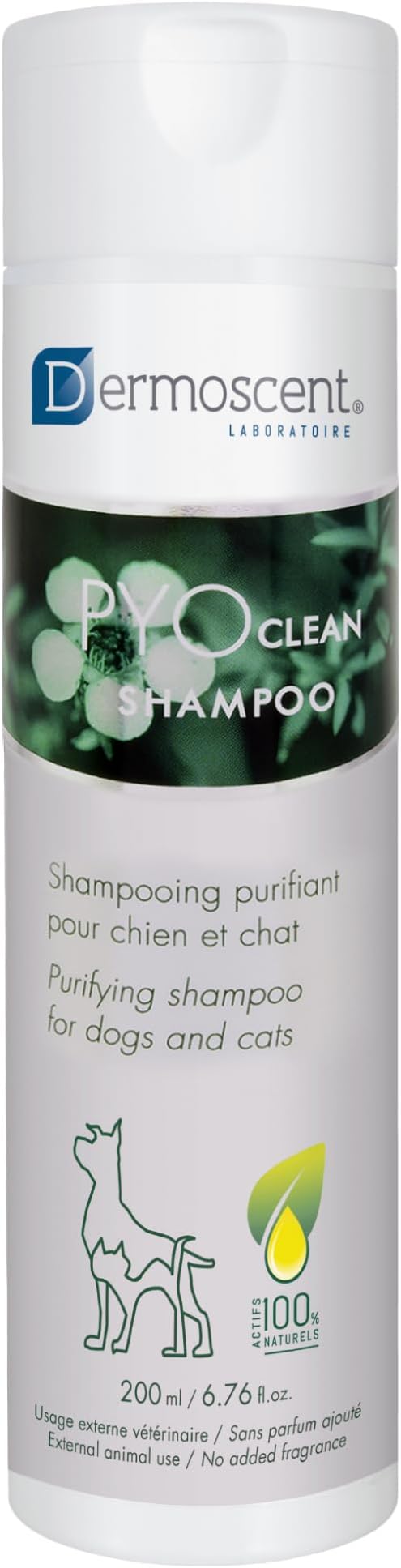 Dermoscent PYOclean Shampoo for Dogs & Cats - Anti-Itch Sensitive Formula to Control Skin Infections & Allergy Symptoms - 200 ml