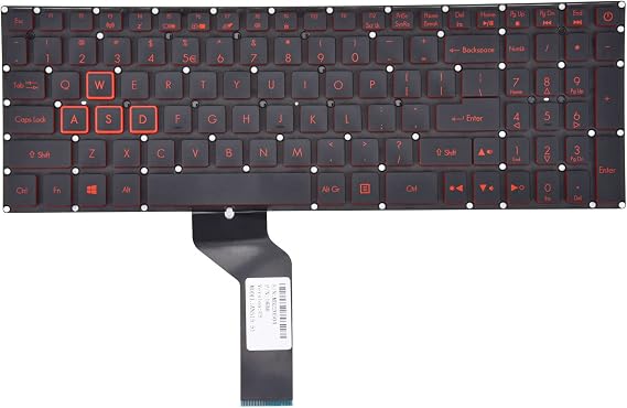 KBRPARTS Replacement Keyboard for Acer Nitro 5 AN515-51 AN515-31 AN515-53 AN515-52 AN515-53-52FA, AN515-42 AN515-41 AN515-41-19HM N17C1 N16C7 Series Laptop with Red Frame Backlit US Layout